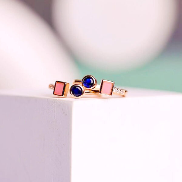 92.5 Silver Dual-Stone Toe Ring in Rosegold Finish
