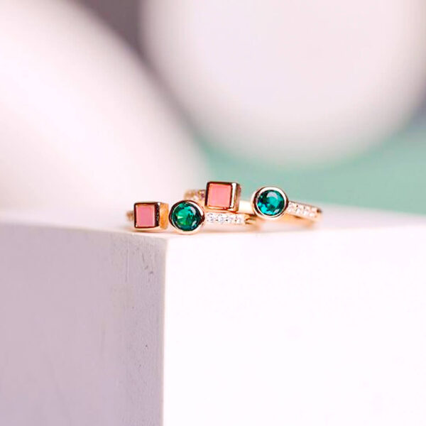 92.5 Silver Dual-Stone Toe Ring in Rosegold Finish