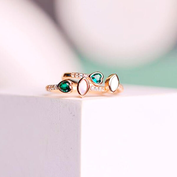 92.5 Silver Heart & Marquise Toe Ring in Rosegold