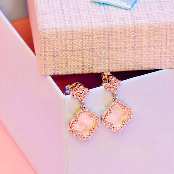 Ruby Whisper 18K Gold – Floral Stud Earrings