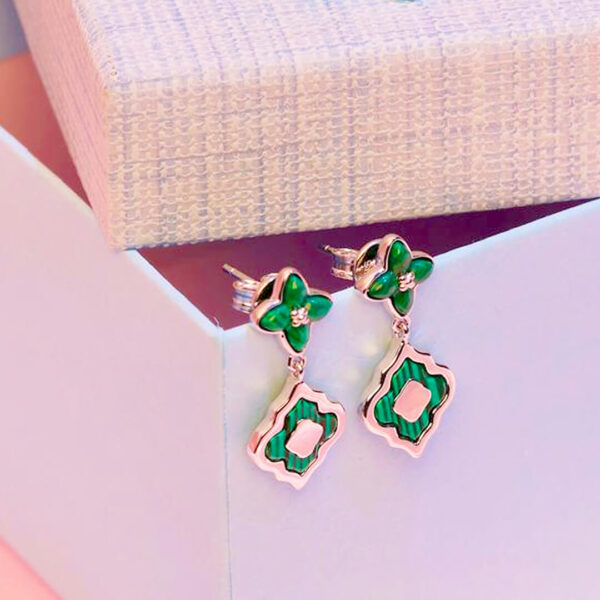 Ruby Whisper 18K Gold – Floral Stud Earrings