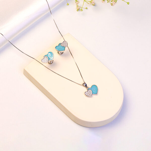 Blue Heart Duo Jewelry Set