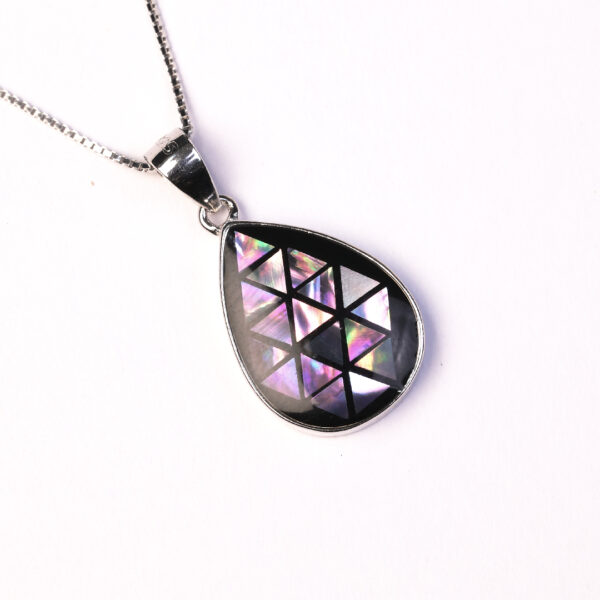 Teardrop Crystal Pendant Necklace and Earring Set - Image 3