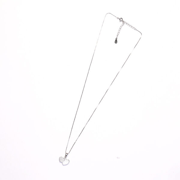 Double Heart Silver Necklace - Image 2