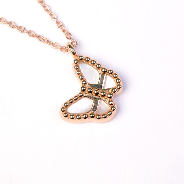 "Rose Gold Flutter" – 92.5 Silver Butterfly Chain Set - Image 3