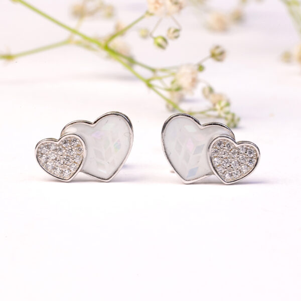 Double Heart Silver Necklace - Image 4