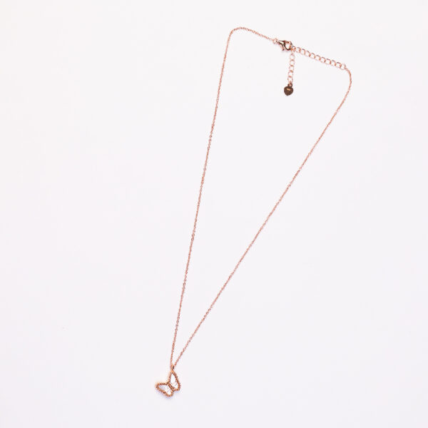 "Rose Gold Flutter" – 92.5 Silver Butterfly Chain Set - Image 2