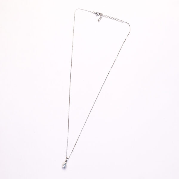 92.5 Silver Teardrop Pendant set with matching earrings surrounded by zircon stones - Image 2