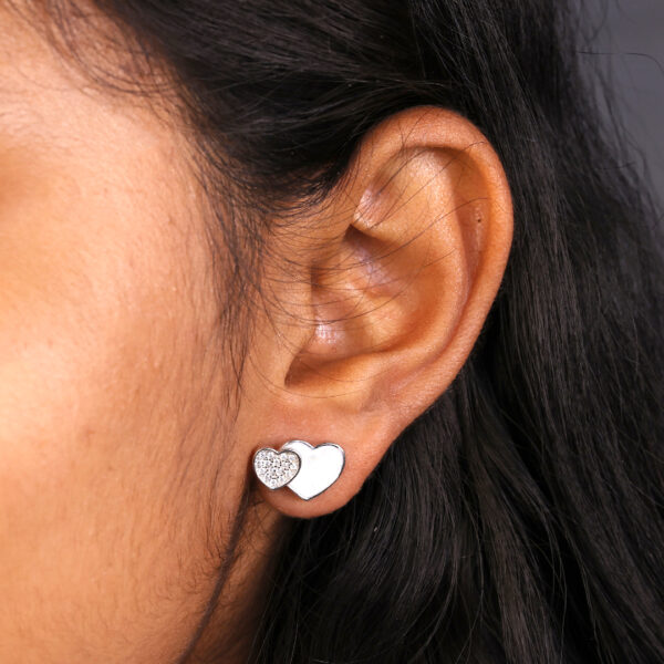 Double Heart Silver Necklace - Image 6