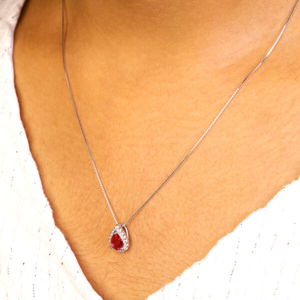 Radiant Pink Teardrop Pendant set - Image 4