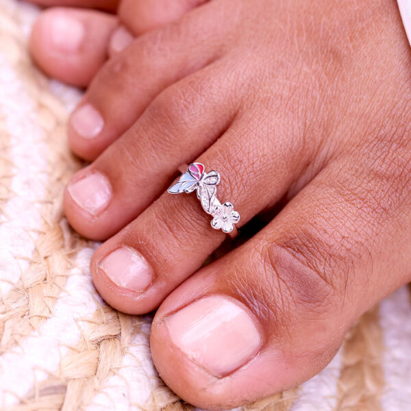Butterfly & Floral Toe Ring