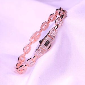 Rose Gold Diamond-Cut Link Bracelet