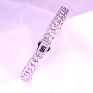 Silver Cuban Link CZ Bracelet