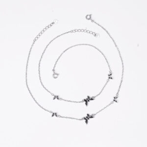 Butterfly Charm Silver Anklets