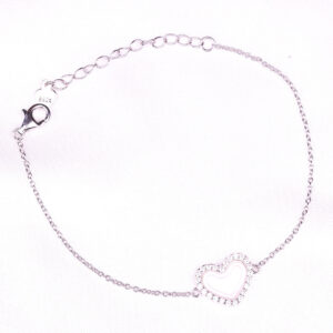 Silver Heart Charm Bracelet
