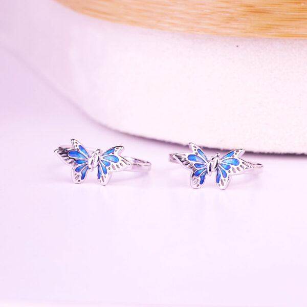 Blue Breeze Butterfly Toe Ring