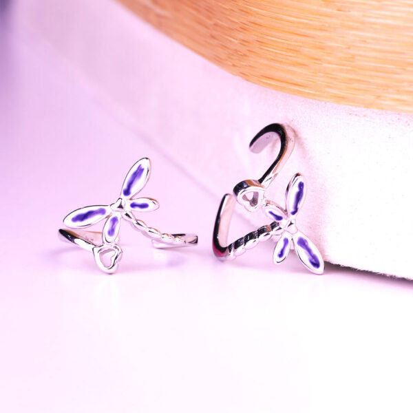 Blue Petal Bloom Toe Ring - Image 2