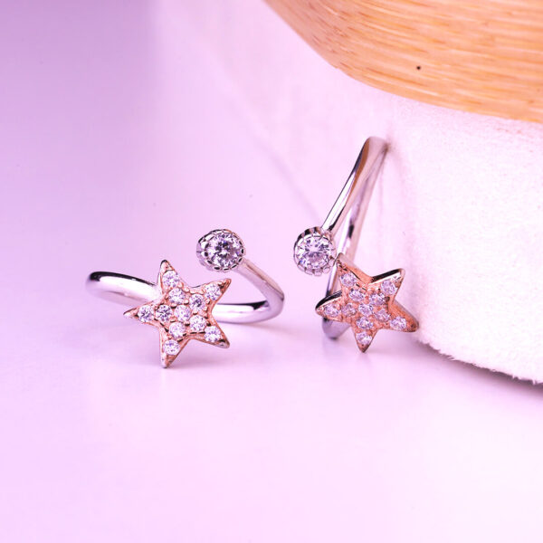 Twinkle Star Silver Toe Ring - Image 2