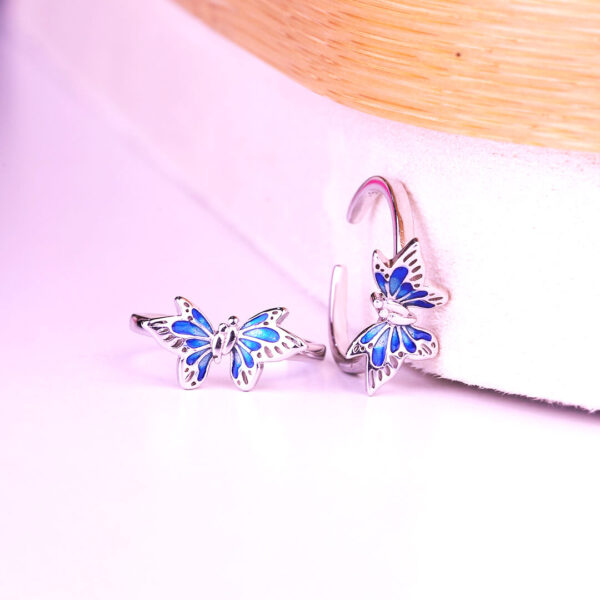 Blue Breeze Butterfly Toe Ring - Image 2