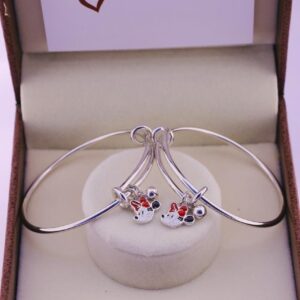 Minnie Bow Silver Baby Bangles