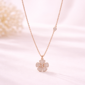 Blossom Bloom Rose Gold Pendant Necklace