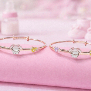 Rose gold Blush Bunny Baby Bangles