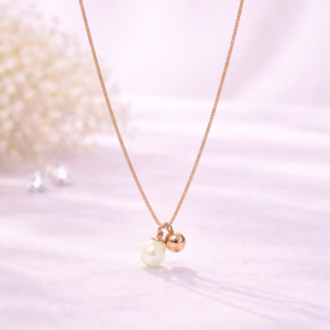 Rose Pearl Duo Pendant Chain