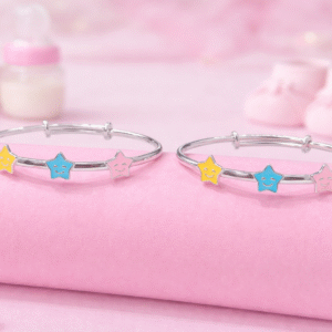 Twinkle Star Silver Baby Bangles
