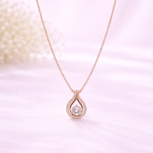 Lustre Drop Rose Gold Pendant Necklace