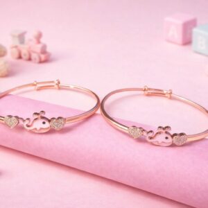 Blush Whale Baby Bangles