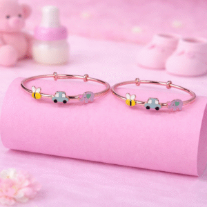 Little Explorer Rose-Gold Baby Bangles