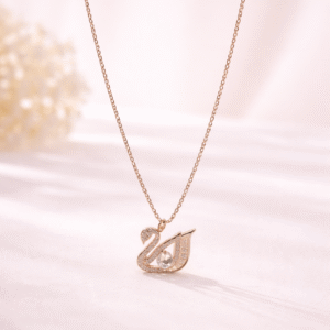 Elegant Swan Rose Gold Pendant Necklace