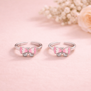 Pink Butterfly Charm Toe Ring