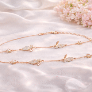 Flora Wings Rose Gold Anklet