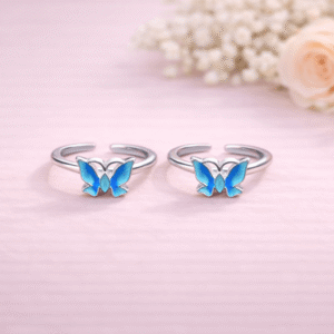 Blue Flutter Butterfly Toe Ring