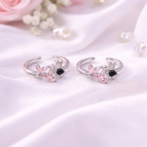 Pink Blossom Butterfly Toe Ring