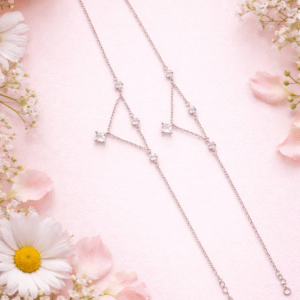 Crystal Trinity Silver Anklet