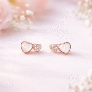 Blush Twin Heart Studs