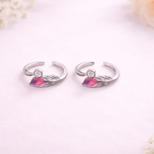 Pink Petal Spark Toe Rings