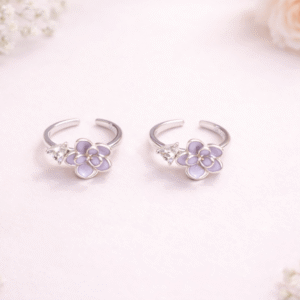 Lavender Petal Spark Toe Rings