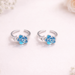 Aqua Bloom Spark Toe Rings