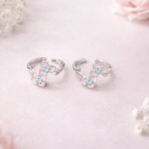 Pastel Blossom Charm Toe Rings
